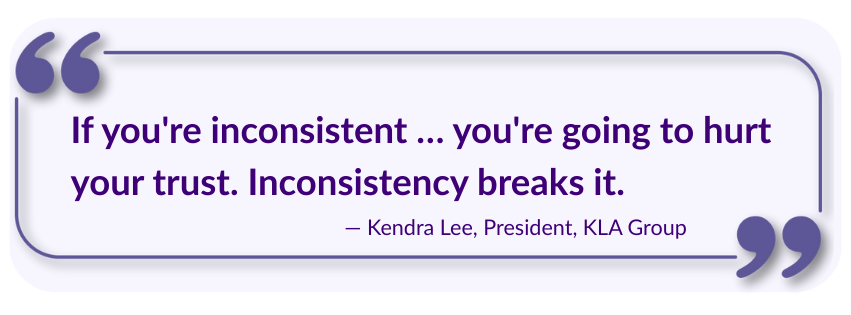 Quote explaining buyers want proof, stats, and examples to trust content.